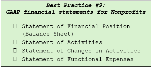 Side Bar C GAAP Financial statements for Nonprofits
